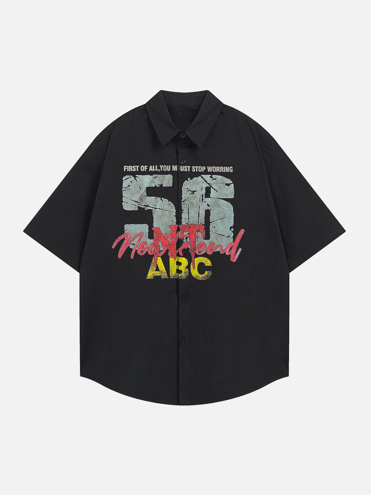 Concert Outfit Retro Letter Print Short Sleeve Shirt Concert Outfit Retro Letter Print Short Sleeve Shirt