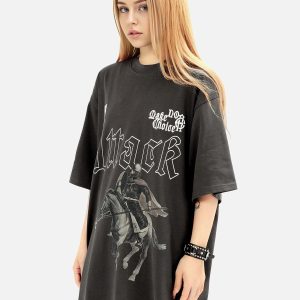 Concert Outfit Retro Oil Painting Print T-Shirt