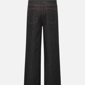 Concert Outfit Retro Patchwork Baggy Jeans