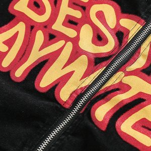 Concert Outfit Retro Patchwork Letter Denim Jacket