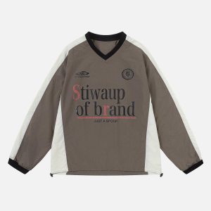 Concert Outfit Retro Patchwork Long-Sleeved T-Shirt