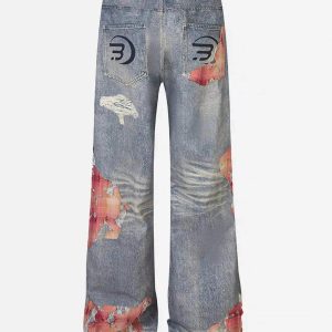 Concert Outfit Retro Patchwork Street Jeans