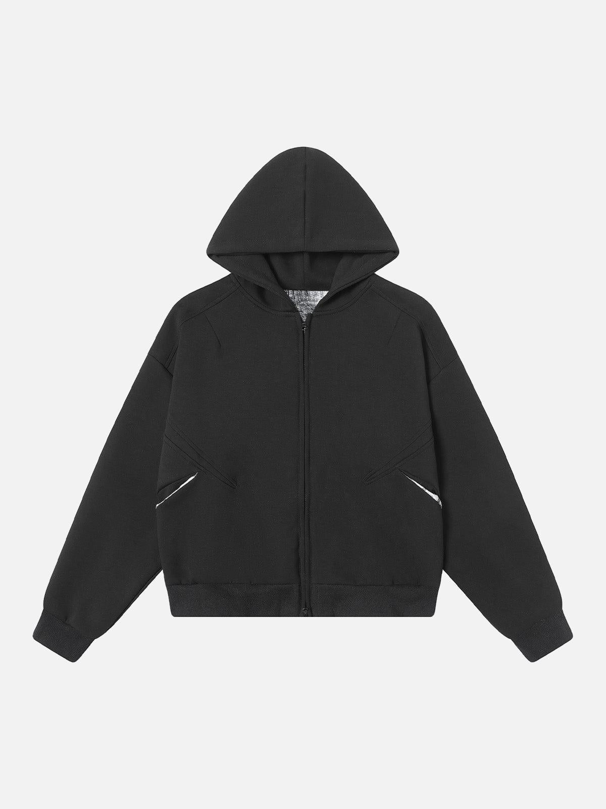 Concert Outfit Retro Plaid Lining Zip Up Hooded Sweatshirt Concert Outfit Retro Plaid Lining Zip Up Hooded Sweatshirt