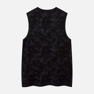 Concert Outfit Retro Rhinestone Cross Chain Vest