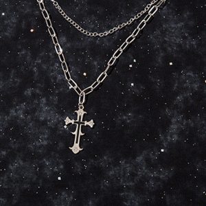 Concert Outfit Retro Rhinestone Cross Chain Vest