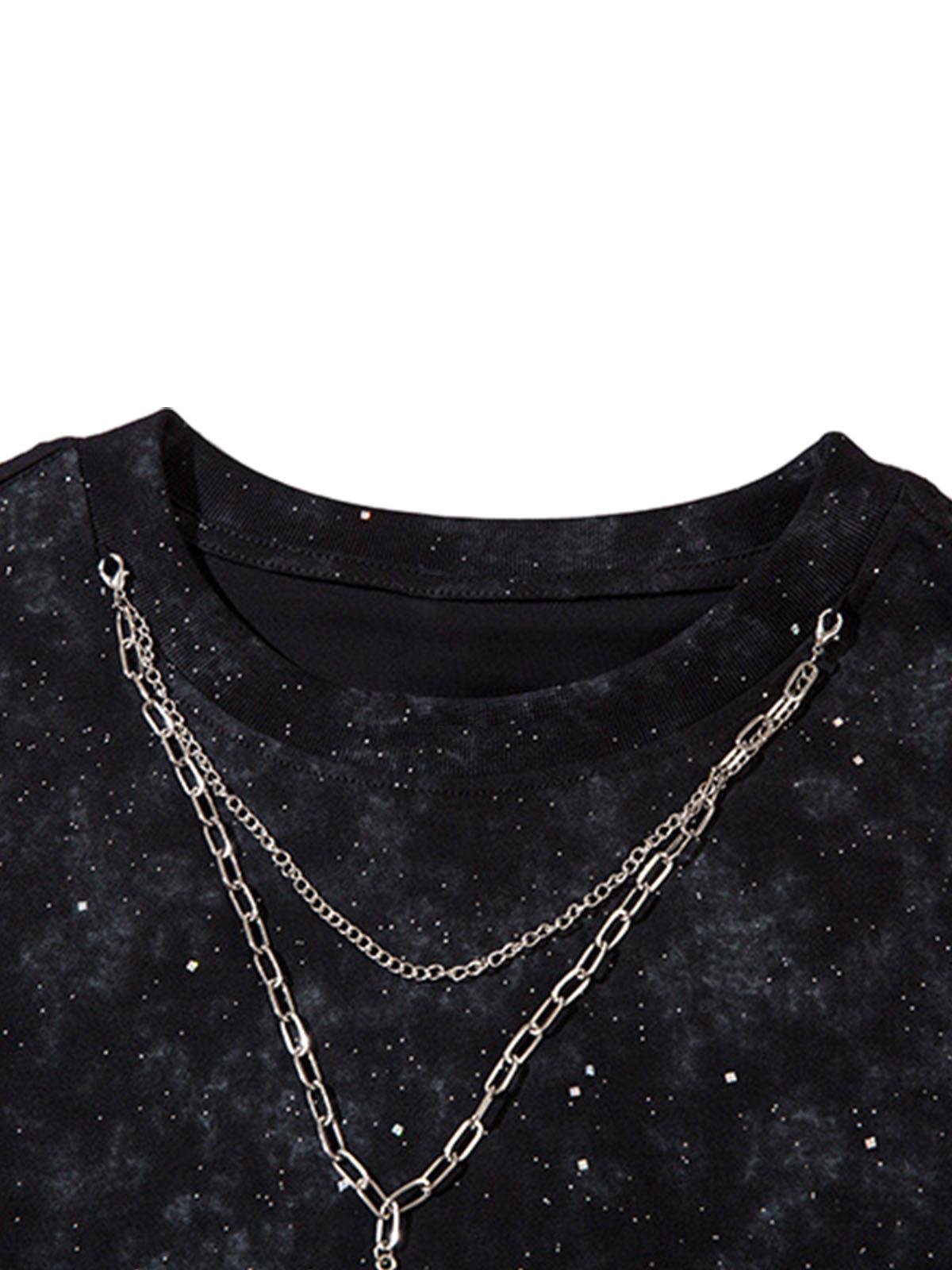 Concert Outfit Retro Rhinestone Cross Chain Vest Concert Outfit Retro Rhinestone Cross Chain Vest