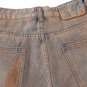 Concert Outfit Retro Ripped Washed Patina Street Hip-Hop Jeans