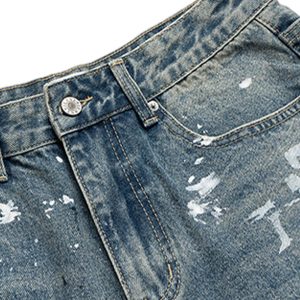 Concert Outfit Retro Scissors Print Cropped Denim Shorts