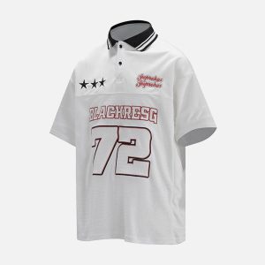 Concert Outfit Retro Sports Jersey Polo Shirt