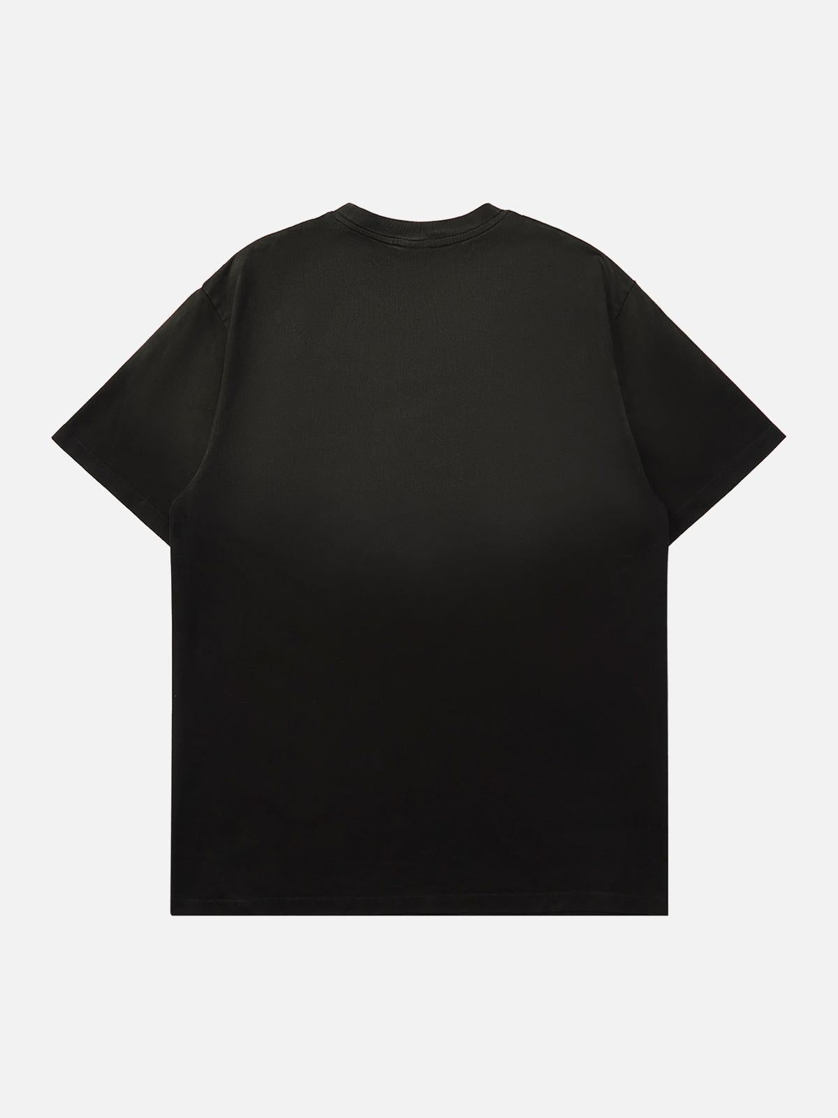 Concert Outfit Retro Street Gradient Star Embroidery Rap T-Shirt Concert Outfit Retro Street Gradient Star Embroidery Rap T-Shirt