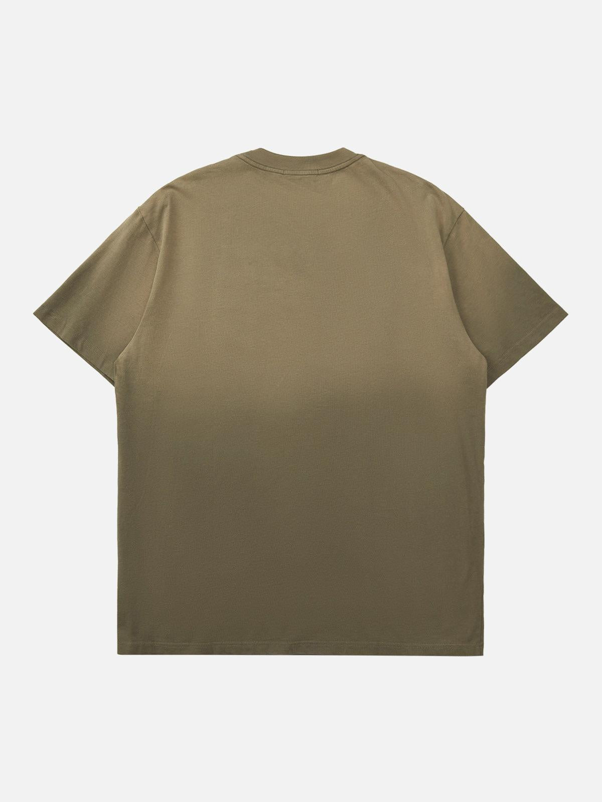 Concert Outfit Retro Street Gradient Star Embroidery Rap T-Shirt Concert Outfit Retro Street Gradient Star Embroidery Rap T-Shirt