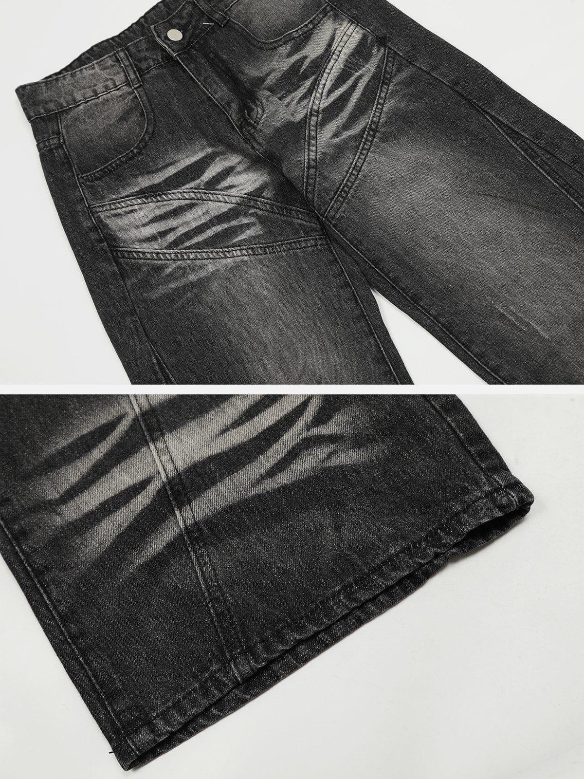 Concert Outfit Retro Sun Faded Patchwork Jeans Concert Outfit Retro Sun Faded Patchwork Jeans