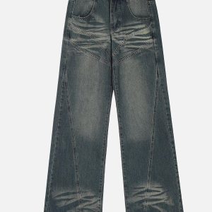 Concert Outfit Retro Sun Faded Patchwork Jeans
