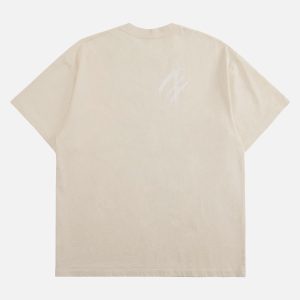 Concert Outfit Retro Washed Contrast Color Broken Letters T-Shirt