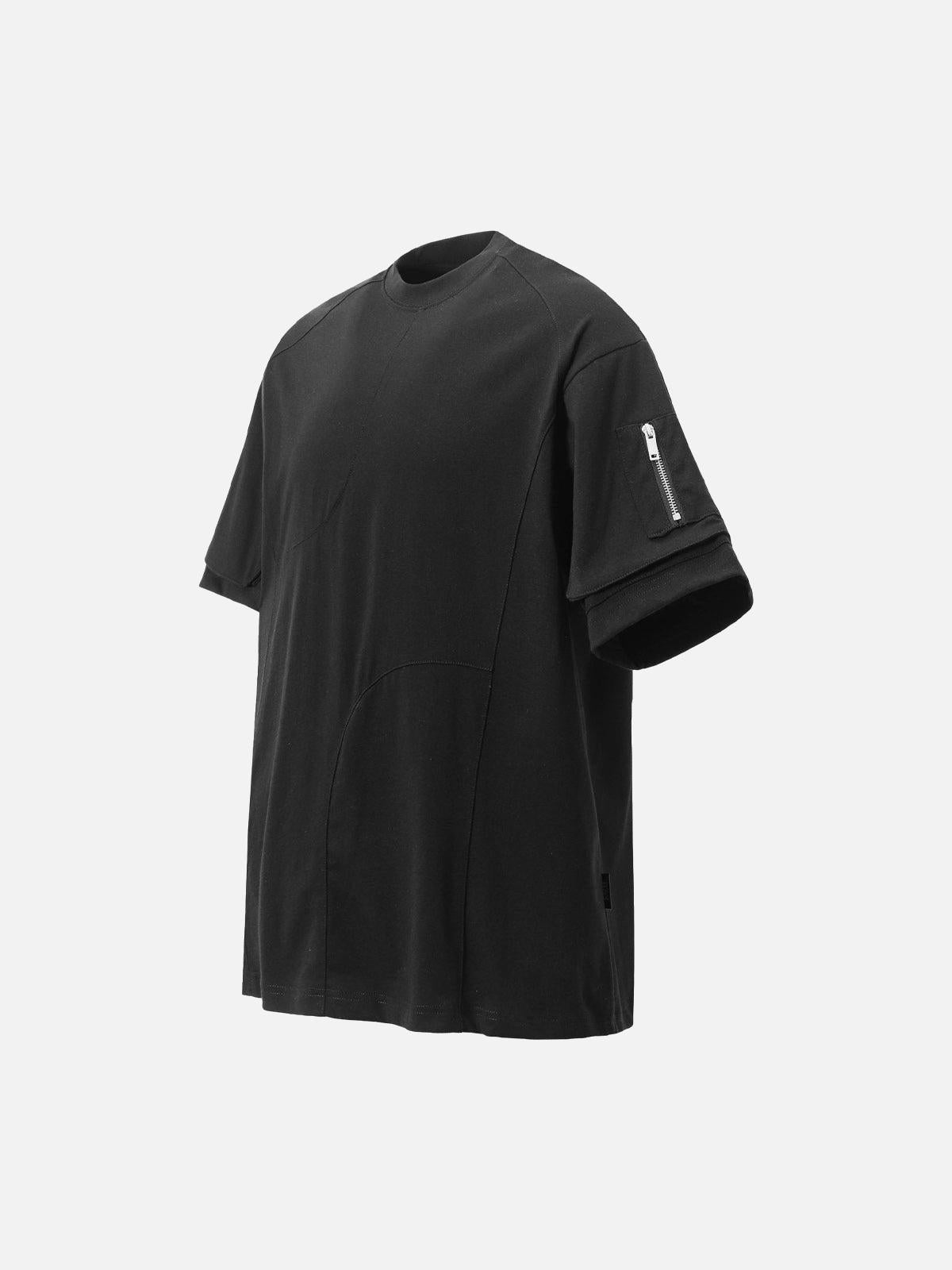 Concert Outfit Retro Washed Deconstruction Functional Pocket T-Shirt Concert Outfit Retro Washed Deconstruction Functional Pocket T-Shirt