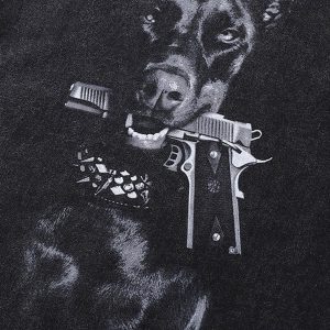 Concert Outfit Retro Washed Distressed Doberman Pinscher T-Shirt