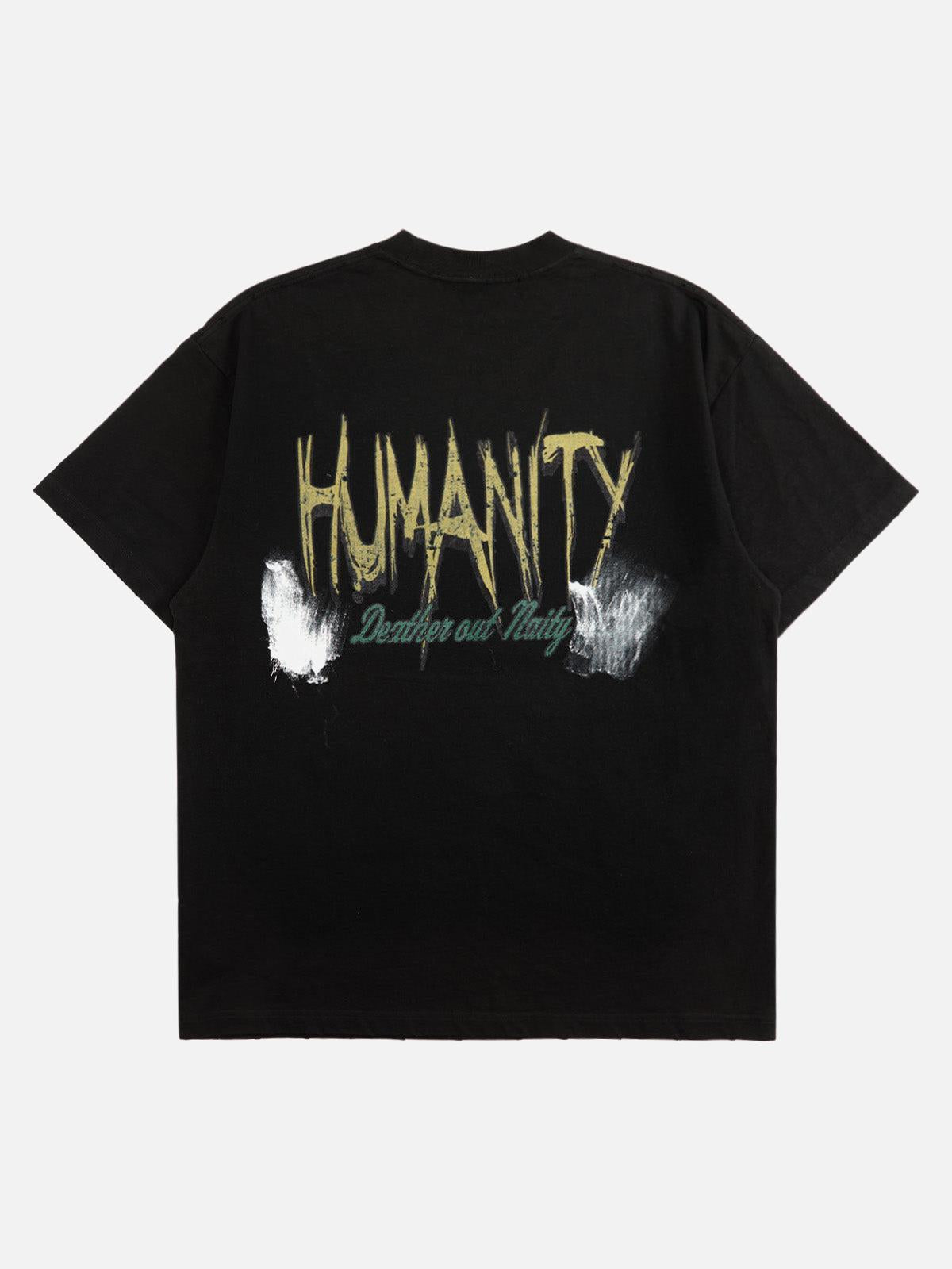 Concert Outfit Retro Washed Graffiti Skull T-Shirt Concert Outfit Retro Washed Graffiti Skull T-Shirt