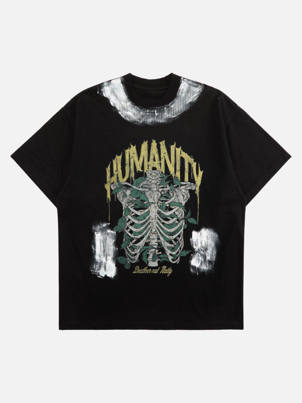 Concert Outfit Retro Washed Graffiti Skull T-Shirt Concert Outfit Retro Washed Graffiti Skull T-Shirt