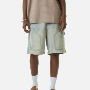 Concert Outfit Retro Washed Hip-Hop Shorts