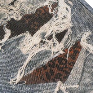 Concert Outfit Retro Washed Ripped Flare Jeans