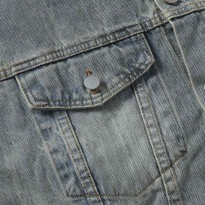 Concert Outfit Retro Washed Totem Denim Jacket
