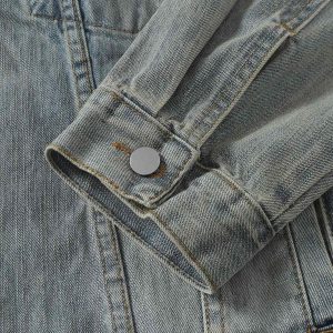 Concert Outfit Retro Washed Totem Denim Jacket