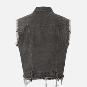 Concert Outfit Retro Wasteland Rivet Denim Vest
