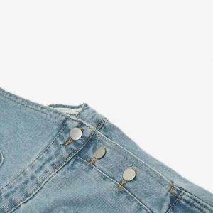 Concert Outfit Reverse Stitching Overalls Wide-Leg Denim Jeans