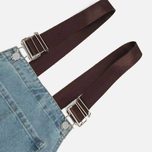 Concert Outfit Reverse Stitching Overalls Wide-Leg Denim Jeans