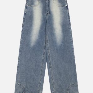 Concert Outfit Reverse Washed Loose Jeans