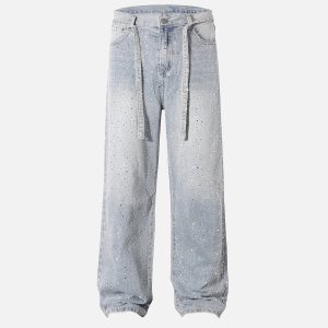 Concert Outfit Rhinestone Application Jeans