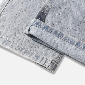 Concert Outfit Rhinestone Application Jeans