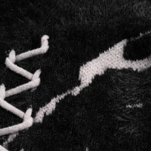 Concert Outfit Ripped Knit Turtleneck Sweater