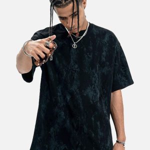 Concert Outfit Ripped Tie-Dye T-Shirt