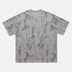 Concert Outfit Ripped Tie-Dye T-Shirt