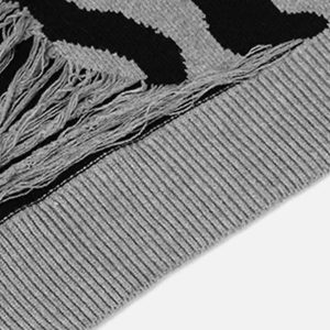 Concert Outfit Ripped Zebra Pattern Sweater