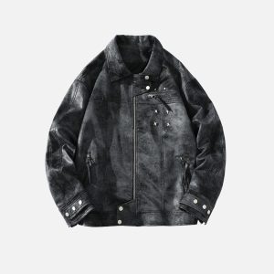 Concert Outfit Rivet Washed Faux Leather Jacket