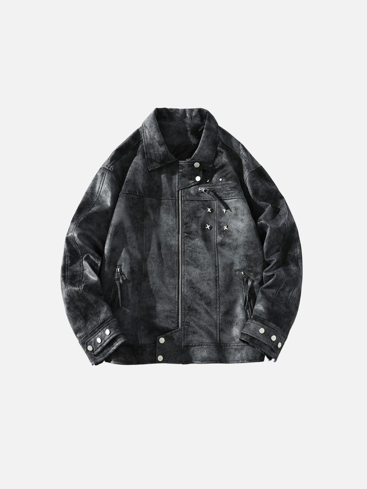 Concert Outfit Rivet Washed Faux Leather Jacket Concert Outfit Rivet Washed Faux Leather Jacket