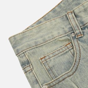 Concert Outfit Rivet Wrinkle Washed Jeans