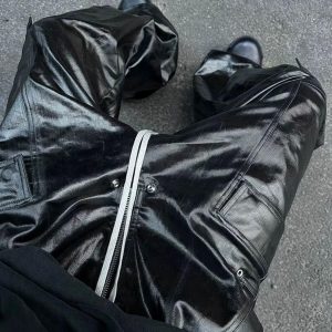 Concert Outfit RO-Style Multi-Pocket matte coated overalls