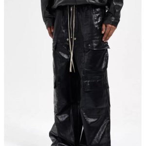 Concert Outfit RO-Style Multi-Pocket matte coated overalls