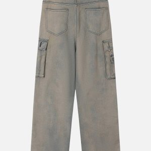 Concert Outfit Rope Decoration Straight Jeans