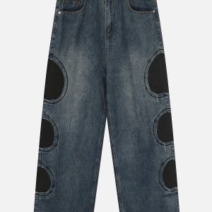 Concert Outfit Round Patchwork Jeans
