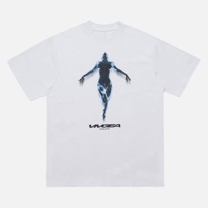 Concert Outfit Sci-Fi Metal Silhouette Loose Oversize T-Shirt