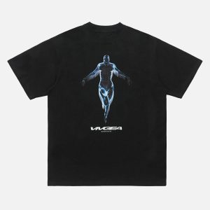 Concert Outfit Sci-Fi Metal Silhouette Loose Oversize T-Shirt