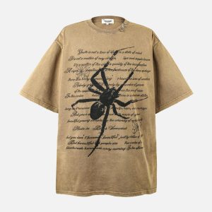 Concert Outfit Scripted Spider Vintage Text Tee
