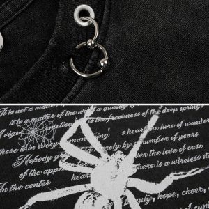 Concert Outfit Scripted Spider Vintage Text Tee