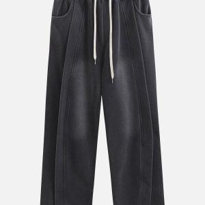 Concert Outfit Segmentation Patchwork Washed Sweatpants