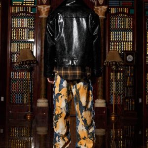 Concert Outfit Shoulder Pad PU Leather Jacket