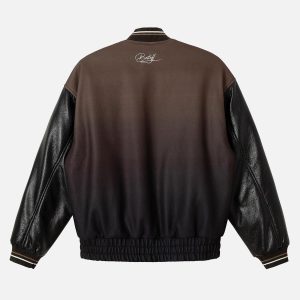 Concert Outfit Siamese Cat Embroidery Leather Bomber Jacket